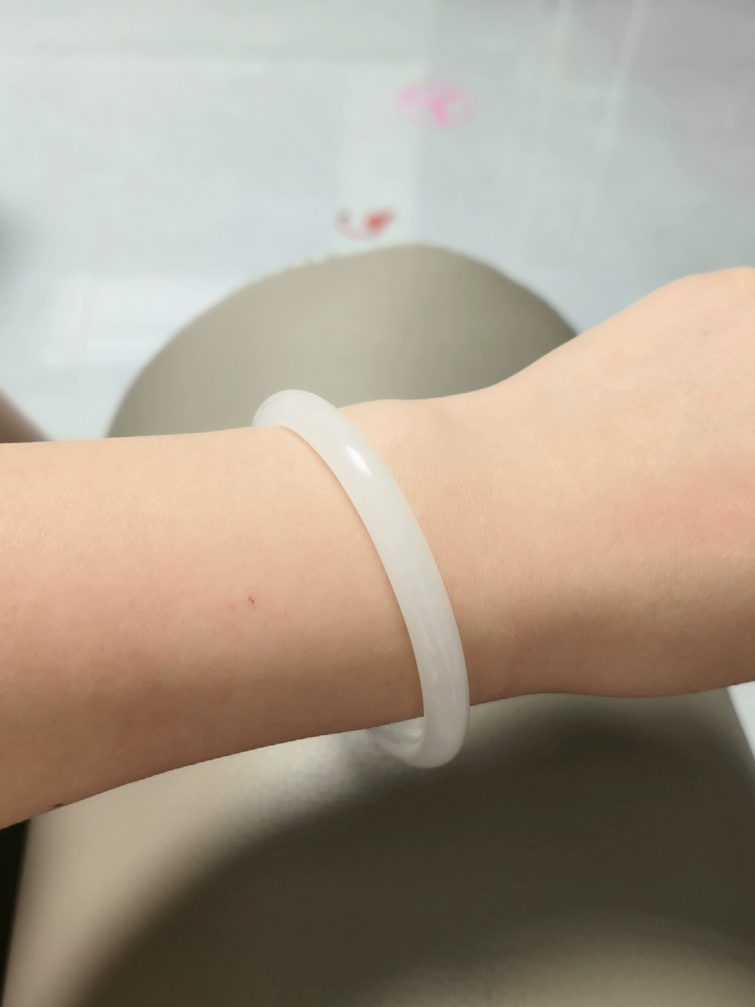 Glass-Effect Jade Bangle – Women’s Unique Handmade Bracelet
