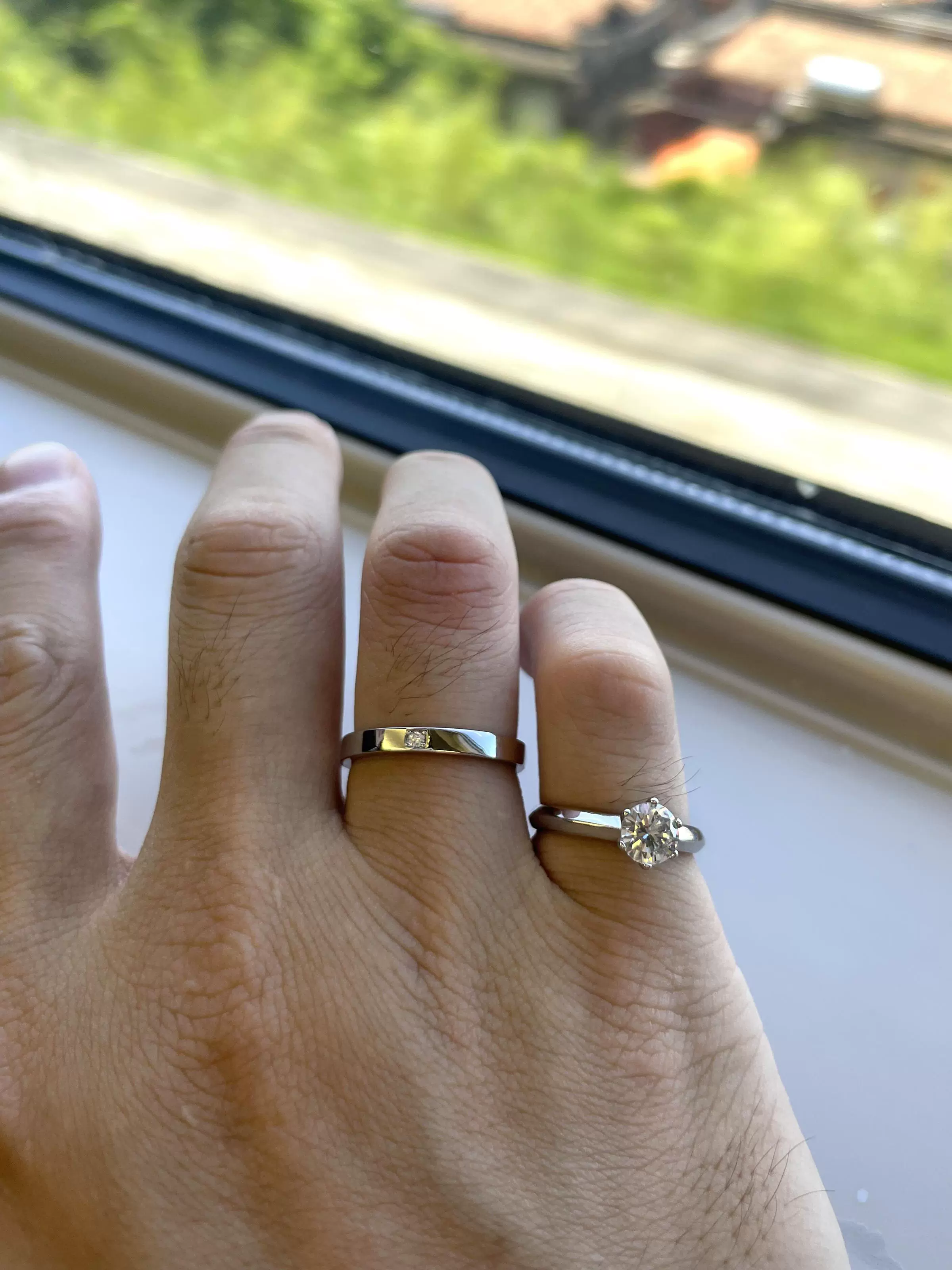 Moissanite Couple Rings – Sterling Silver Engagement & Wedding Gift