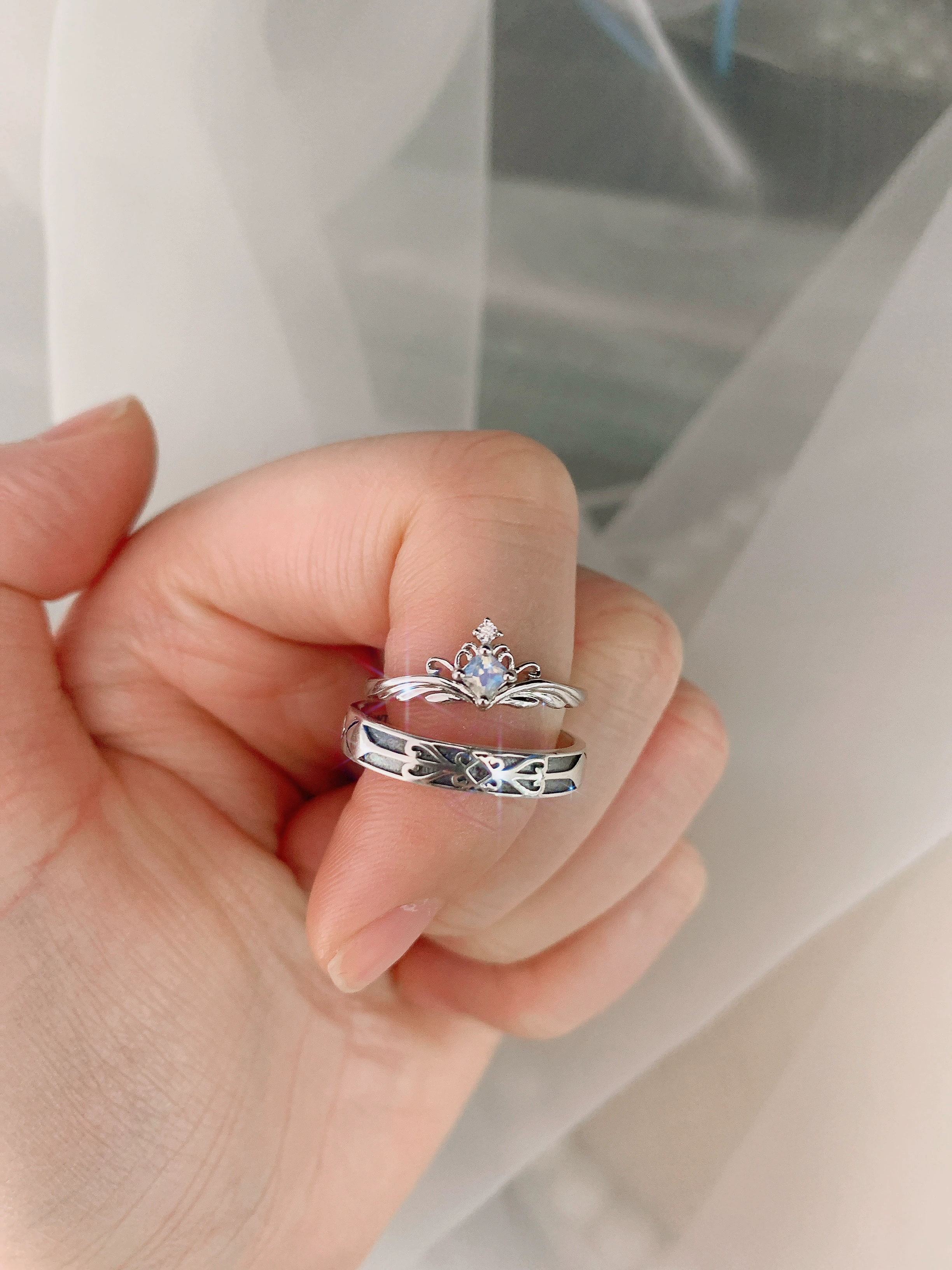 Personalized Sterling Silver Couple Rings – Engraved Matching Birthday Gift
