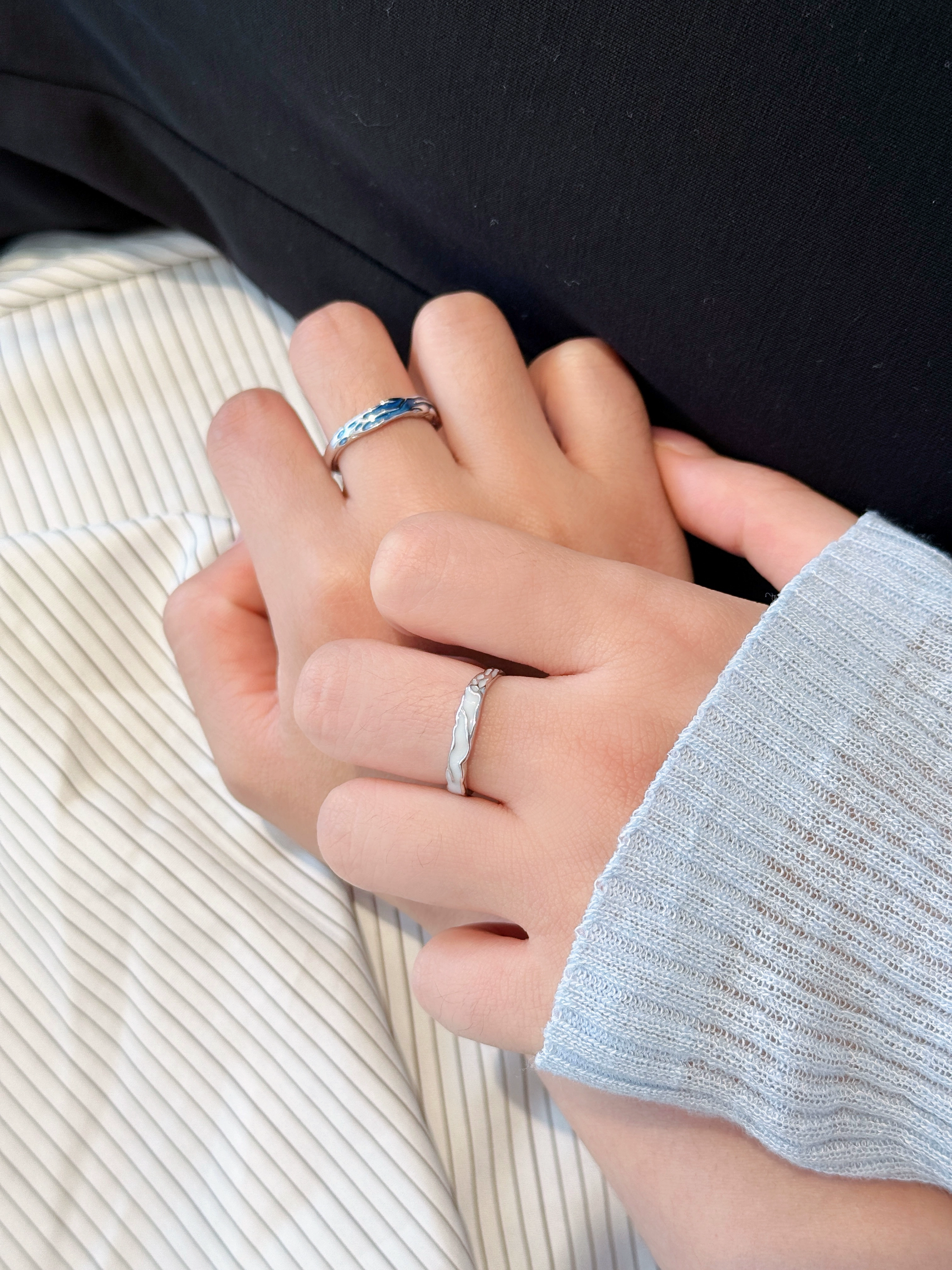 Sterling Silver Couple Rings – Elegant Matching Bands Birthday Gift