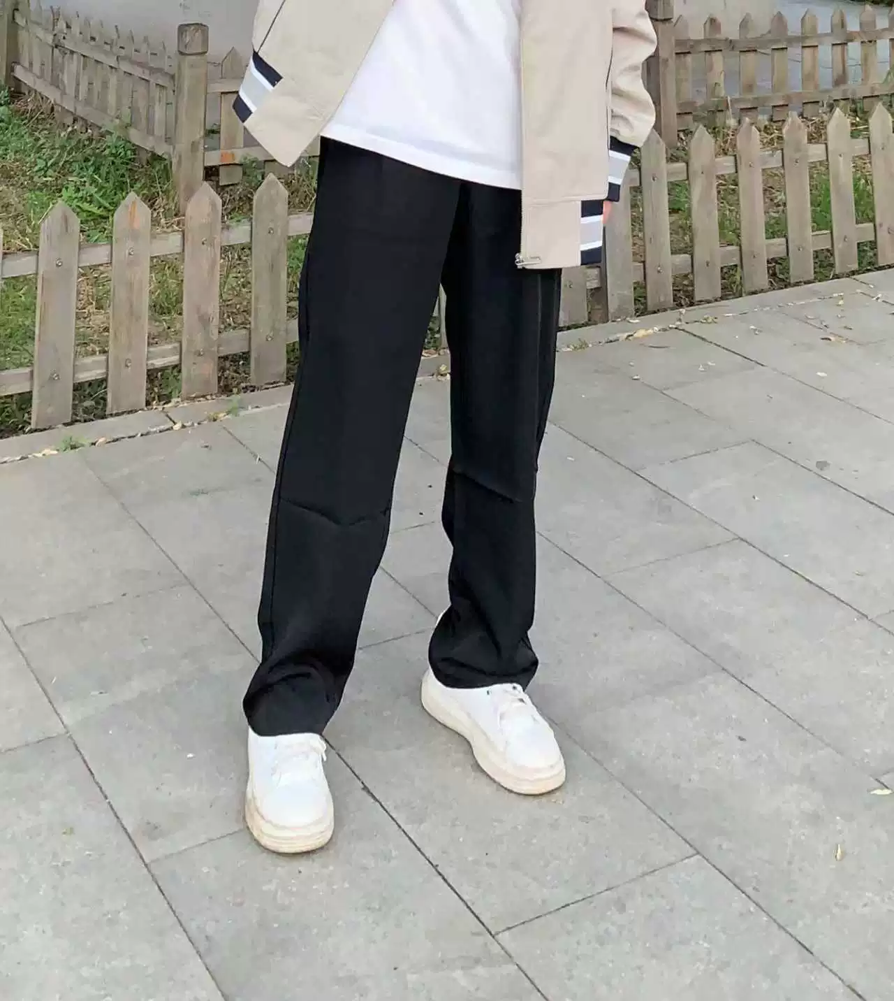 Calça Casual de Nove Pontas de Perna Larga – Estilo Estudantil Fino e Sólido para o Verão