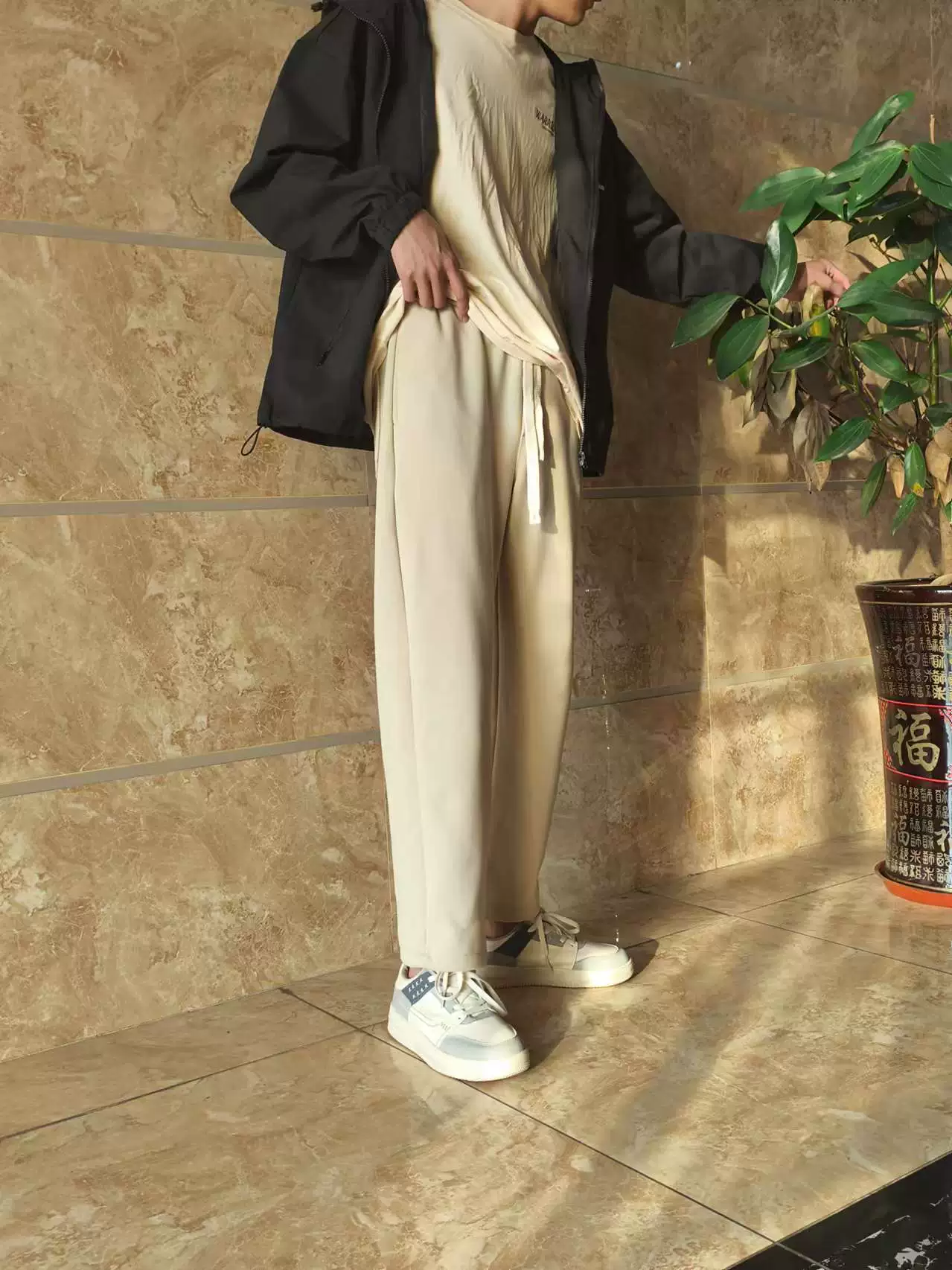 Calças de Homem de Perna Reta Relaxada – Estilo Casual para o Dia a Dia no Outono de 2025