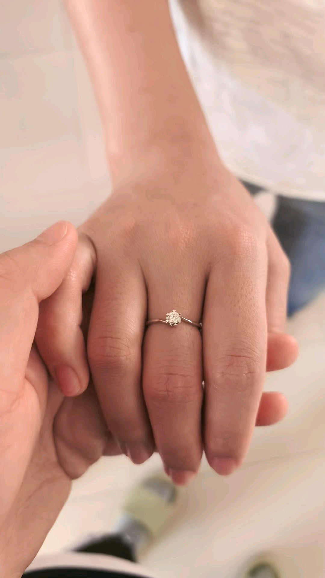 Platinum Six-Prong Natural Diamond Engagement Ring for Women – 1 Carat Proposal Ring