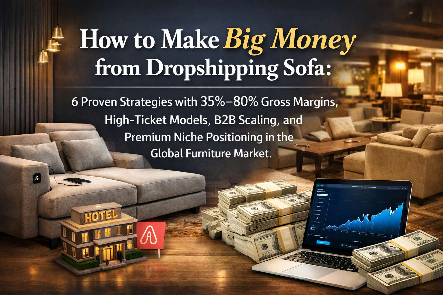 How to Make Big Money from Dropshipping Sofa: 6 Proven Strategies with 35%–80% Gross Margins, High-Ticket Models, B2B Scaling, and Premium Niche Positioning in the Global Furniture Market