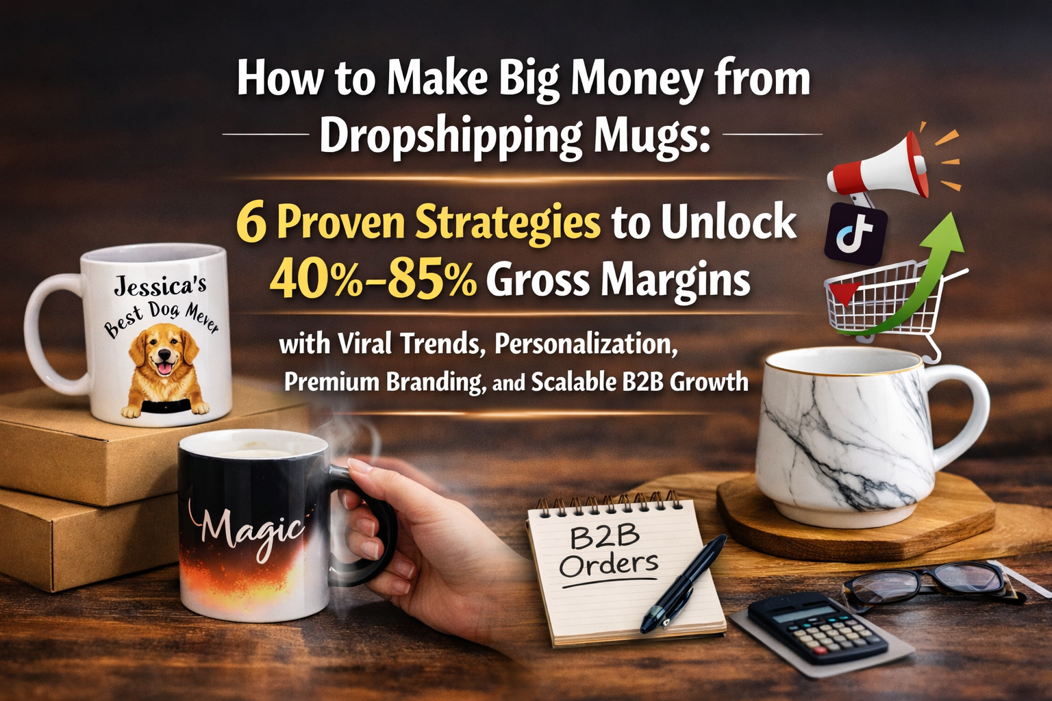 How to Make Big Money from Dropshipping Mugs: 6 Proven Strategies to Unlock 40%–85% Gross Margins with Viral Trends, Personalization, Premium Branding, and Scalable B2B Growth