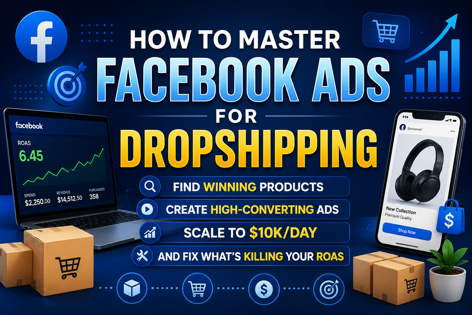 How to Master Facebook Ads for Dropshipping: Find Winning Products, Create High-Converting Ads, Scale to $10K/Day, and Fix What’s Killing Your ROAS