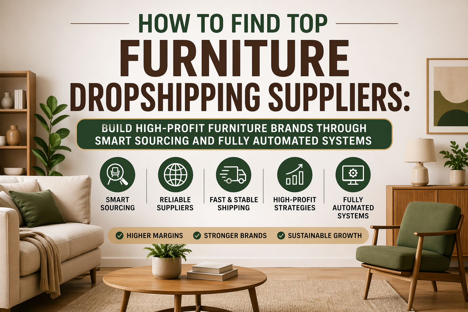How to Find Top Furniture Dropshipping Suppliers: Build High-Profit Furniture Brands Through Smart Sourcing and Fully Automated Systems
