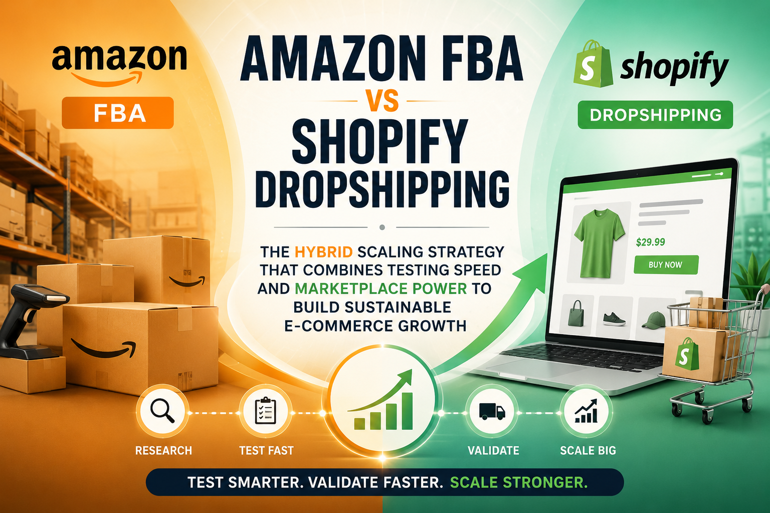 Amazon FBA vs Shopify Dropshipping: The Hybrid Scaling Strategy That Combines Testing Speed and Marketplace Power to Build Sustainable E-Commerce Growth