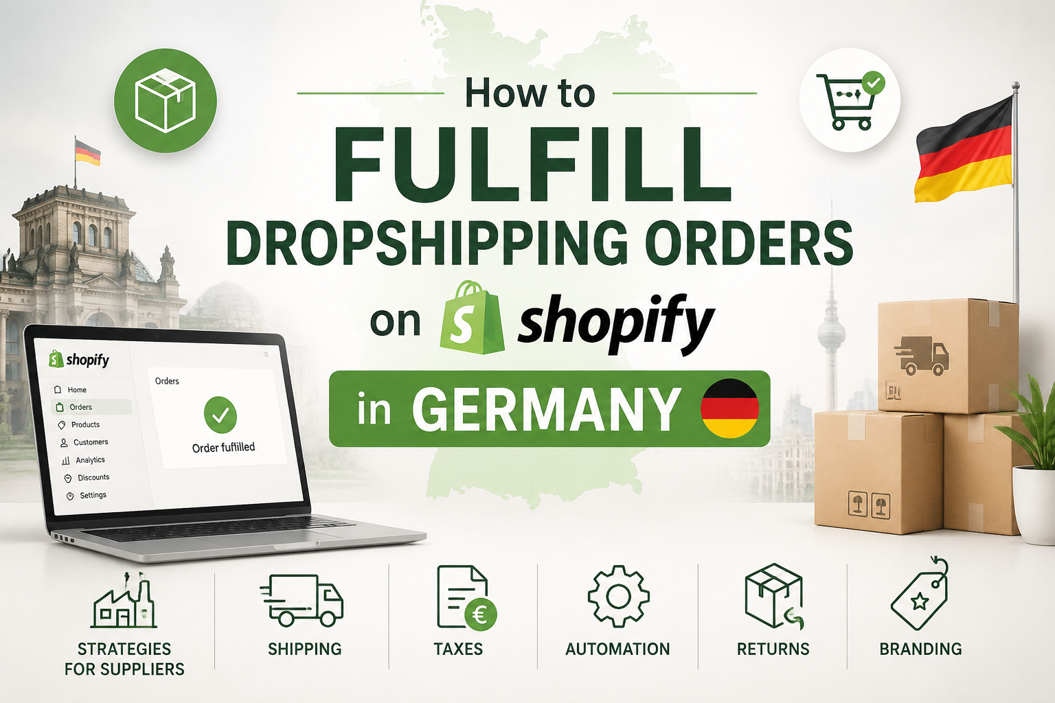 How to Fulfill Dropshipping Orders on Shopify in Germany: Strategies for Suppliers, Shipping, Taxes, Automation, Returns, and Branding