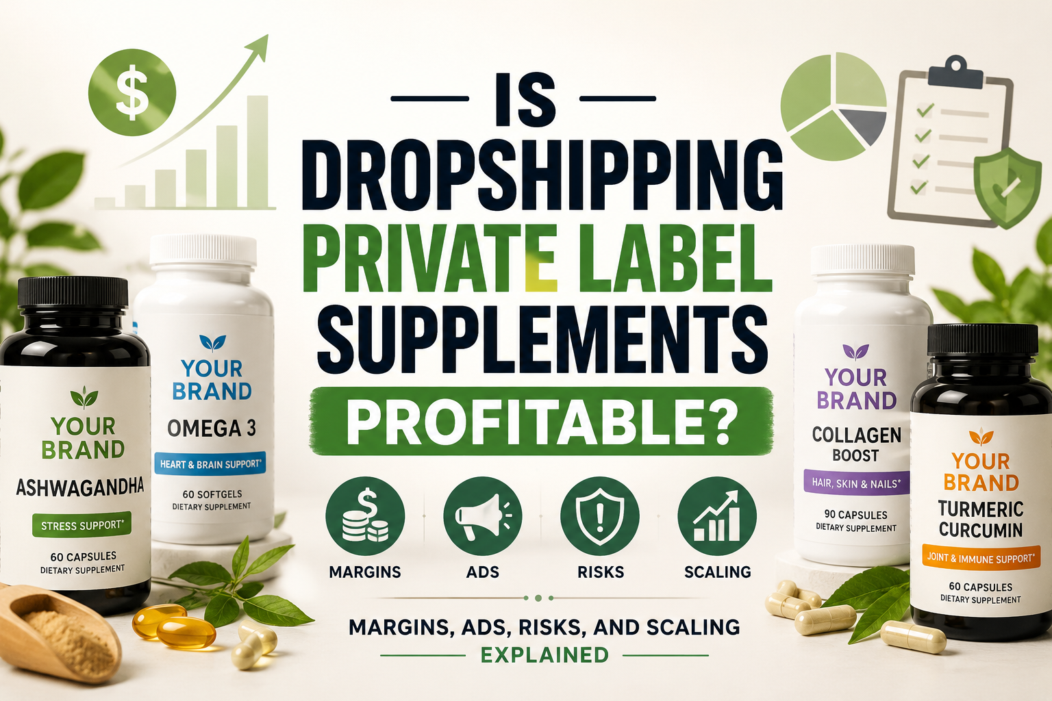 Is Dropshipping Private Label Supplements Profitable? Margins, Ads, Risks, and Scaling