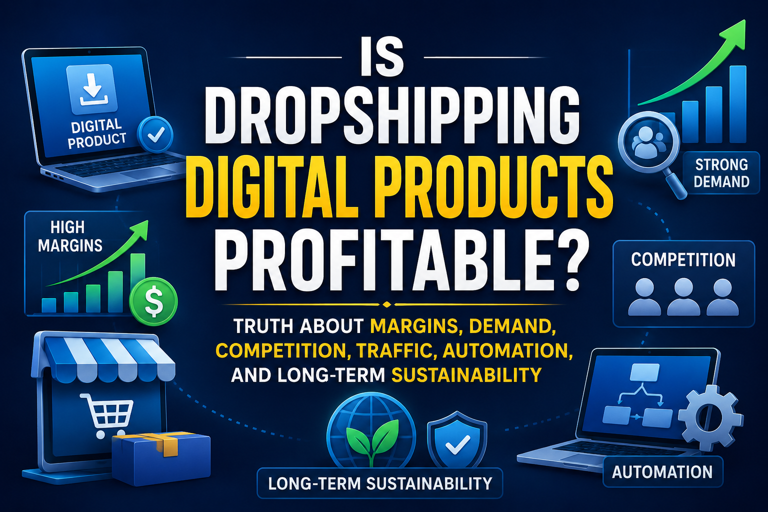 Is Dropshipping Digital Products Profitable? Truth about Margins, Demand, Competition, Traffic, Automation, and Long-Term Sustainability