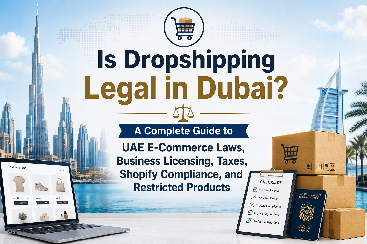 Is Dropshipping Legal in Dubai? A Complete Guide to UAE E-Commerce Laws, Business Licensing, Taxes, Shopify Compliance, and Restricted Products