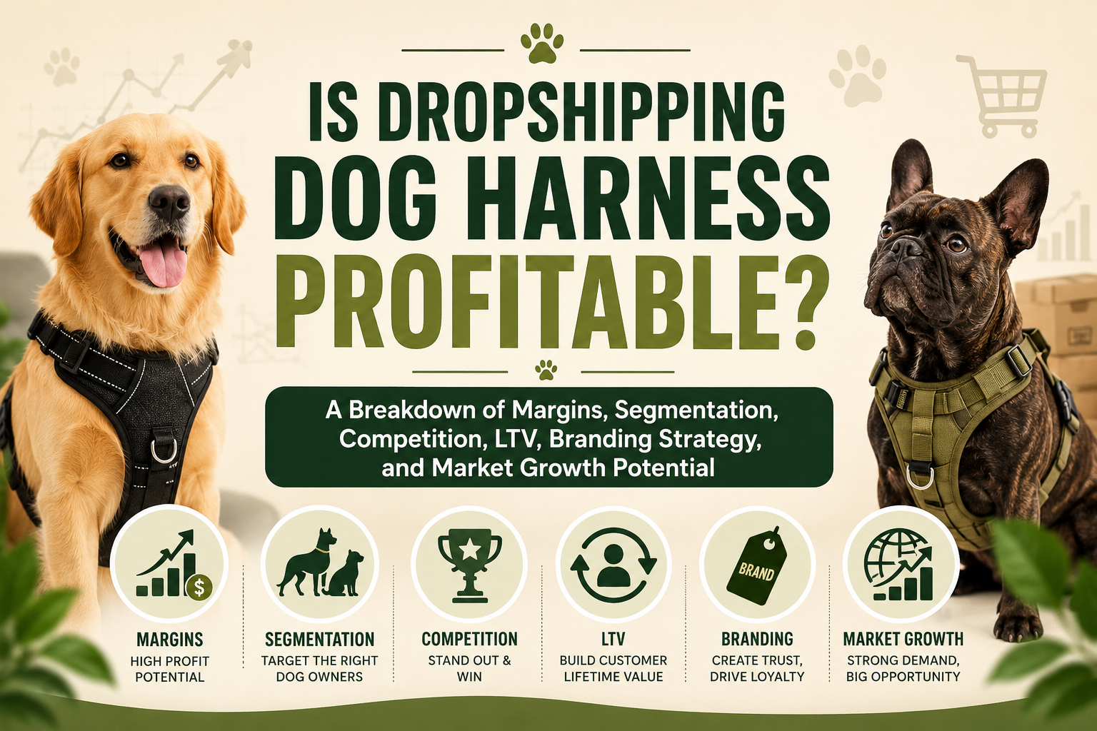 Is Dropshipping Dog Harness Profitable? A Breakdown of Margins, Segmentation, Competition, LTV, Branding Strategy, and Market Growth Potential