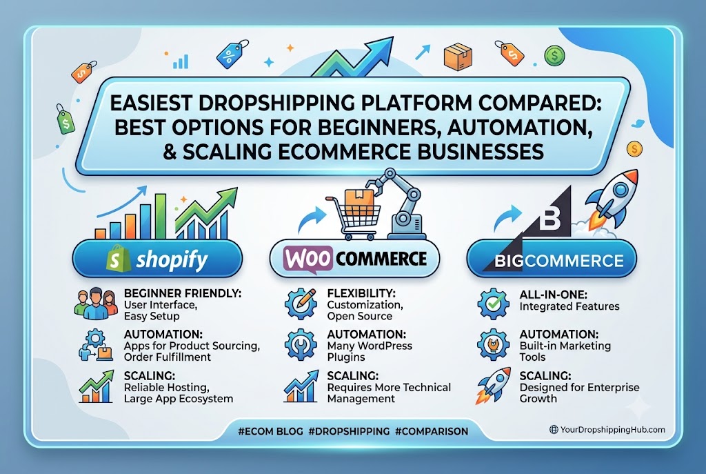 Easiest Dropshipping Platform Compared: Best Options for Beginners, Automation, and Scaling Ecommerce Businesses