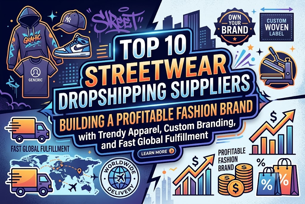 Top 10 Streetwear Dropshipping Suppliers for Building a Profitable Fashion Brand with Trendy Apparel, Custom Branding, and Fast Global Fulfillment