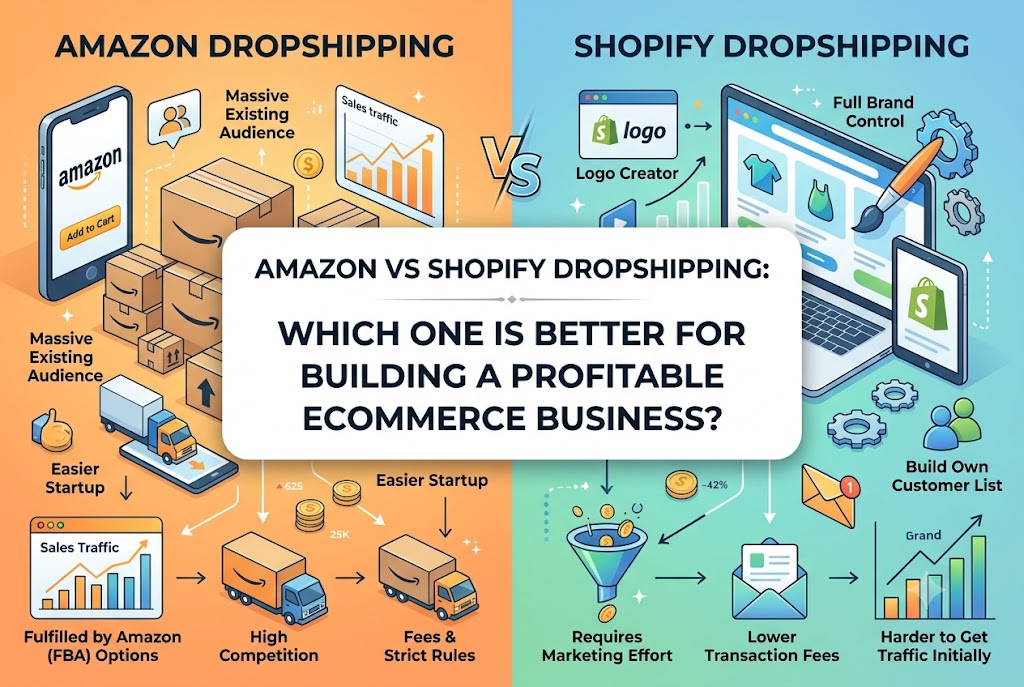 Amazon vs Shopify Dropshipping: Which One Is Better for Building a Profitable Ecommerce Business?