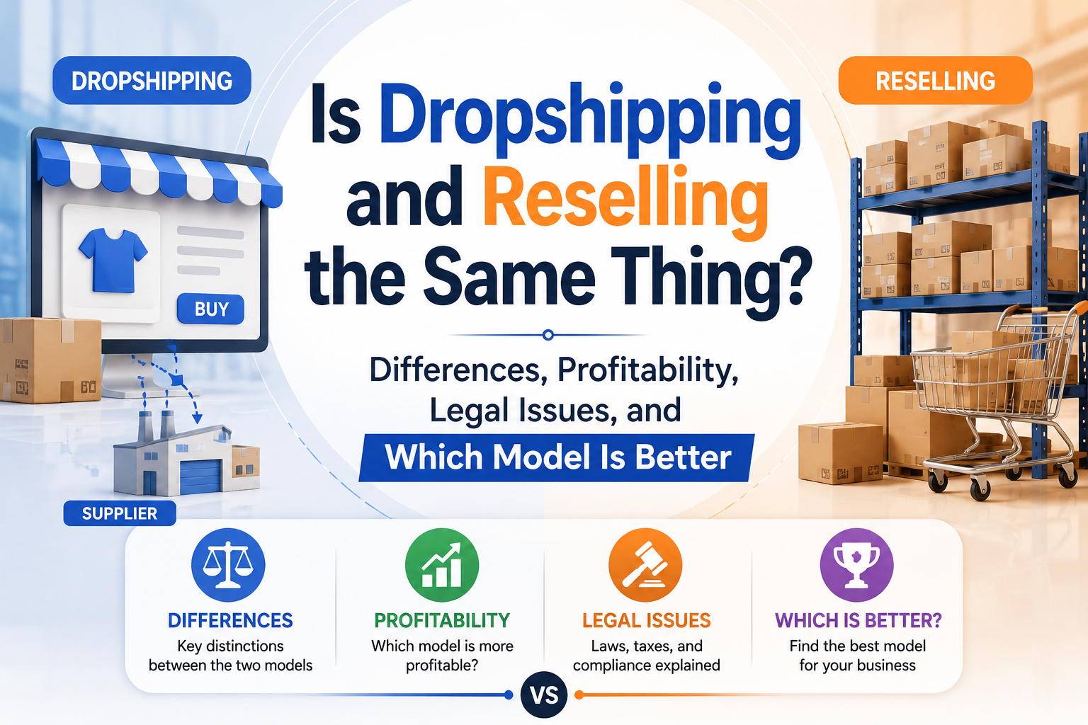 Is Dropshipping and Reselling the Same Thing? Differences, Profitability, Legal Issues, and Which Model Is Better