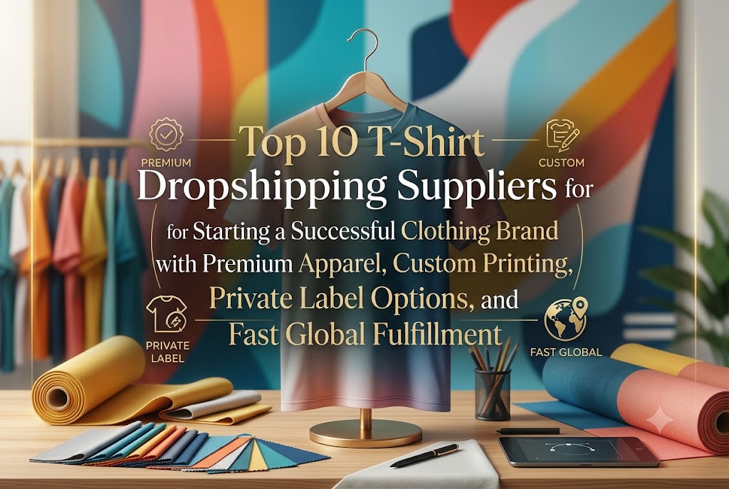 Top 10 T-Shirt Dropshipping Suppliers for Starting a Successful Clothing Brand with Premium Apparel, Custom Printing, Private Label Options, and Fast Global Fulfillment