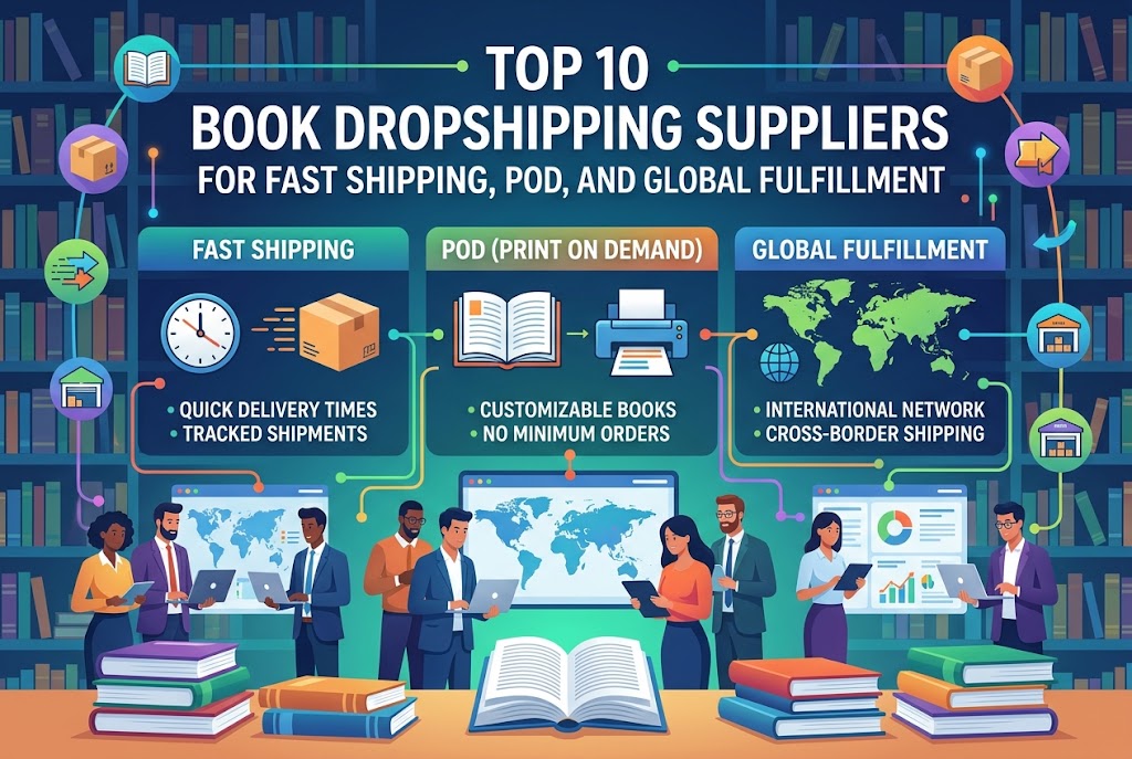 I 10 Migliori Fornitori di Dropshipping di Libri per Spedizioni Rapide, POD e Fulfillment Globale
