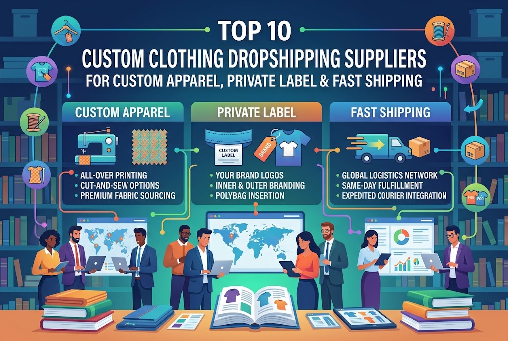 Top 10 Custom Clothing Dropshipping Suppliers for Custom Apparel, Private Label & Fast Shipping