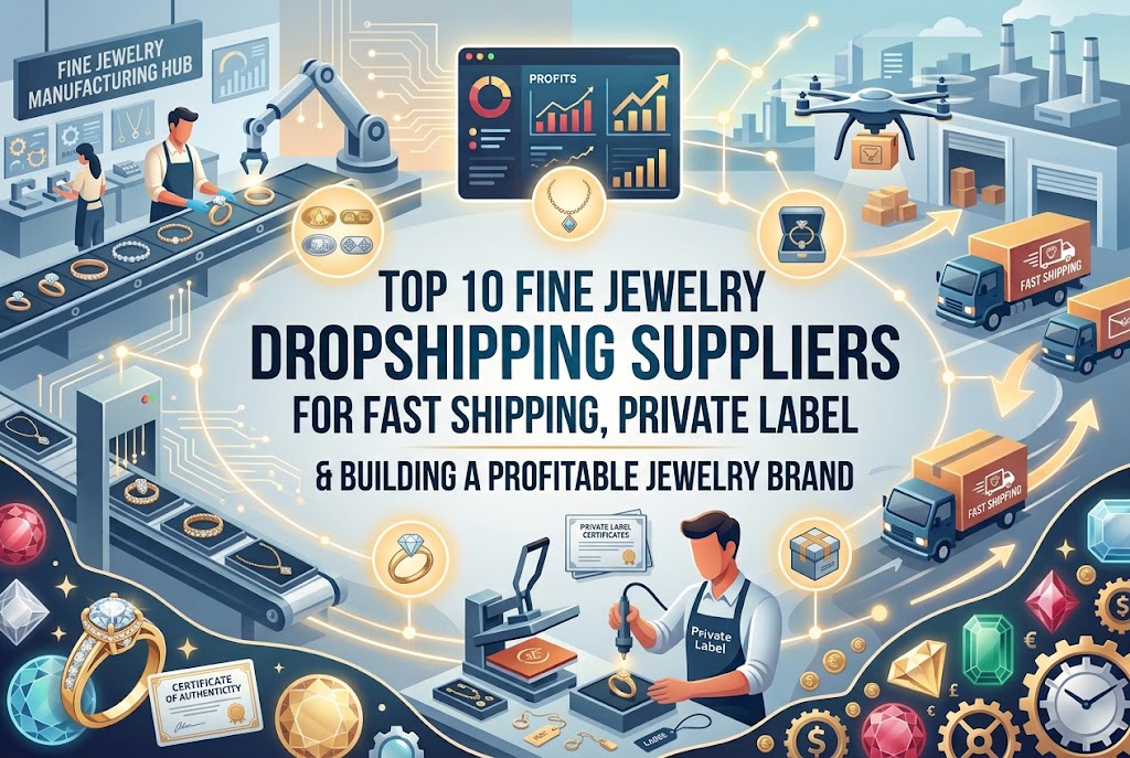 Top 10 Fine Jewelry Dropshipping Suppliers for Fast Shipping, Private Label & Building a Profitable Jewelry Brand